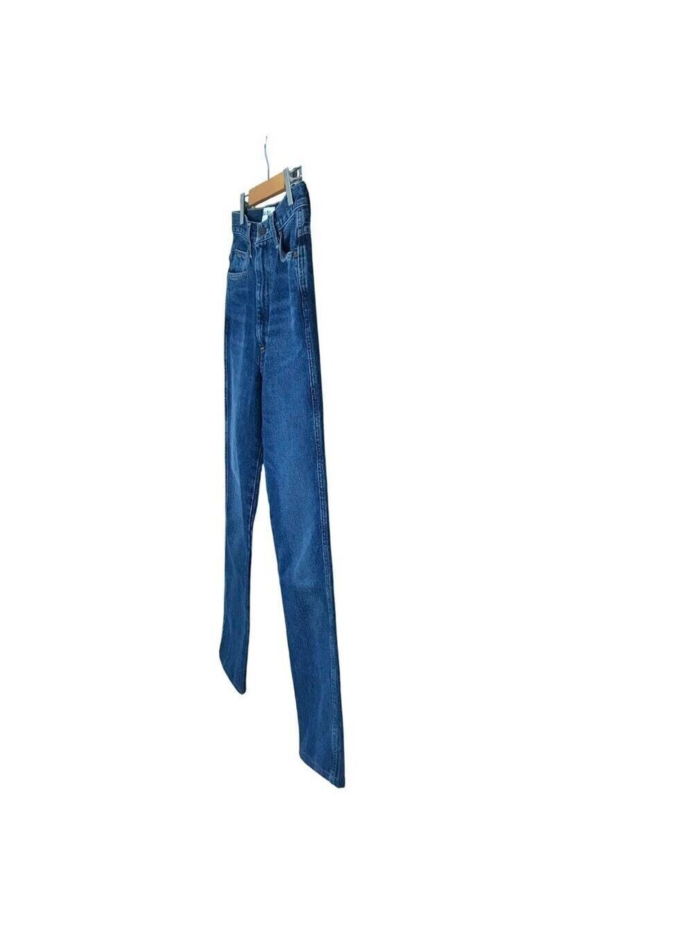 AGOLDE Pinch Waist Jean High 5 Pocket Zip Up Blue Jeans Size 24 - Picture 5 of 8